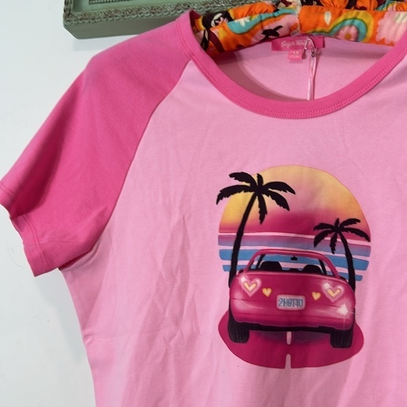 Brand New Sugar thrillz Y2K Barbie 2hot4u baby tee bubble gum pink plus size 1X - Picture 3 of 5